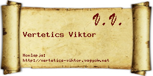 Vertetics Viktor névjegykártya